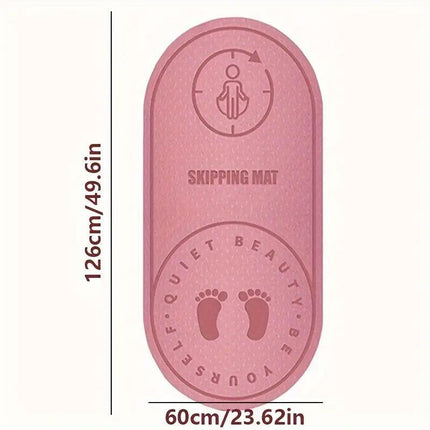 Jump Rope Mat Soundproof Shock Absorbing Mat for Indoor Fitness Yoga Floor Use - Pink