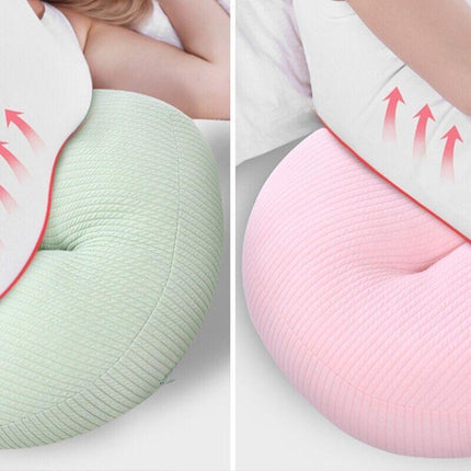 Adjustable Maternity Nursing Pillow Support Cushion for Pregnancy Sleep - Green