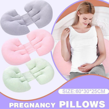 Adjustable Maternity Nursing Pillow Support Cushion for Pregnancy Sleep - Pink