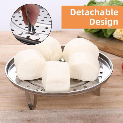 3pcs Stainless Steel Steamer Basket Steamer Tray Rack Waterproof Steam Cooking