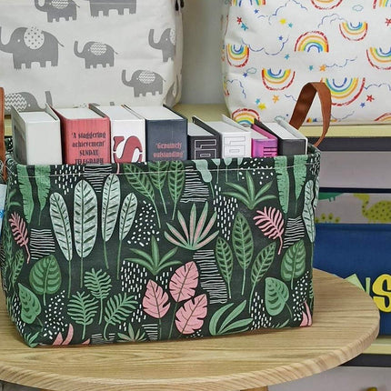 2pcs Foldable Cotton Linen Storage Baskets Home Organizer Box Office Supplies - Haig