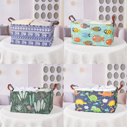 2pcs Foldable Cotton Linen Storage Baskets Home Organizer Box Office Supplies - Haig