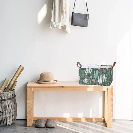 2pcs Foldable Cotton Linen Storage Baskets Home Organizer Box Office Supplies - Haig