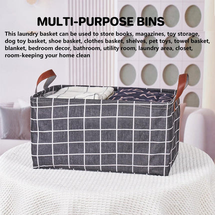 2pcs Foldable Cotton Linen Storage Baskets Home Organizer Box Office Supplies - Dinosaur