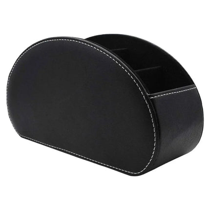 PU Leather Desktop Organiser Remote Control Office Cosmetic Storage Box Holder