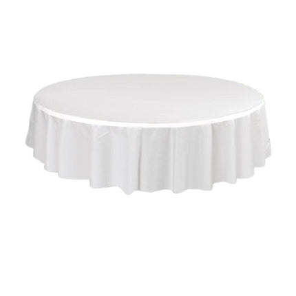 10pcs Round Tablecloth Solid Color Waterproof PEVA Table Cover 213cm Diameter - Red