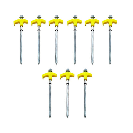 9PCS High Strength Carbon Steel Tent Stakes Outdoor Camping Pegs M8x200 Durable