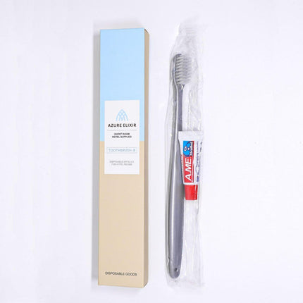 Star Hotel Toiletries Toothbrush and Toothpaste Set for Guesthouse Travel Use - D