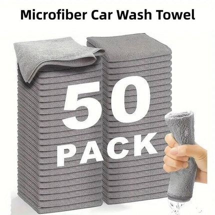 50pcs Microfibre Cleaning Cloths Household Car Dusting Wipes Reusable Soft Towel