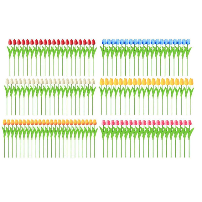 20PCS Real Touch Artificial Tulip Bouquet Fake Flowers for Home Wedding Decor - White