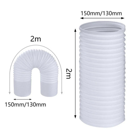 Portable Air Conditioner Exhaust Hose 13/15cm Extendable Vent Pipe PP Steel Wire - 2m x 15cm