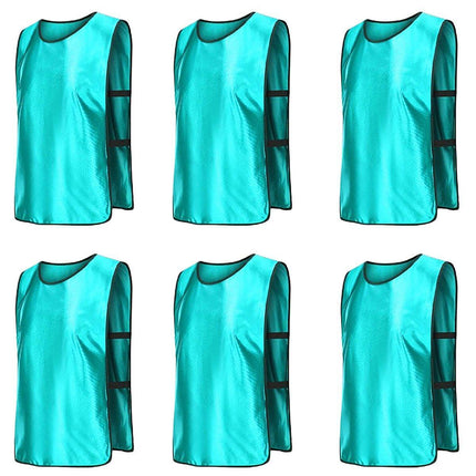 6X Sports Training Bibs Soccer Vests Group Team Bibs Basketball Cricket Football - Pink-L