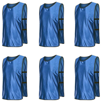6X Sports Training Bibs Soccer Vests Group Team Bibs Basketball Cricket Football - Pink-L