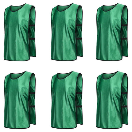 6X Sports Training Bibs Soccer Vests Group Team Bibs Basketball Cricket Football - Pink-L