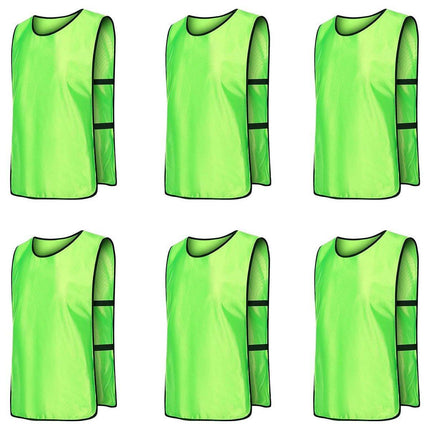 6X Sports Training Bibs Soccer Vests Group Team Bibs Basketball Cricket Football - Pink-L