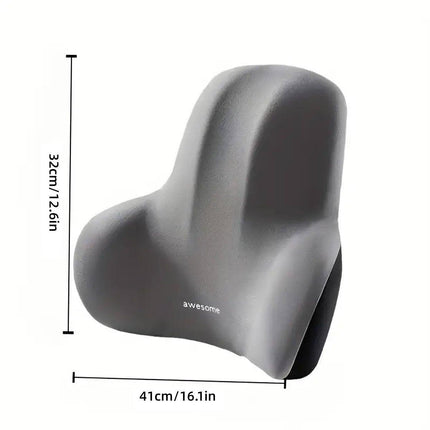Office Chair Back Support Lumbar Cushion Seat Memory Foam Lumbar Pillow Comfort - Black