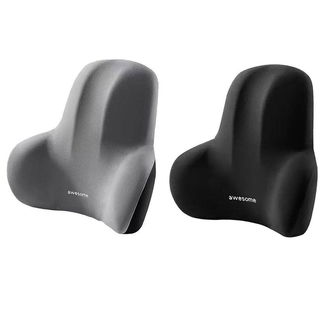 Office Chair Back Support Lumbar Cushion Seat Memory Foam Lumbar Pillow Comfort - Grey