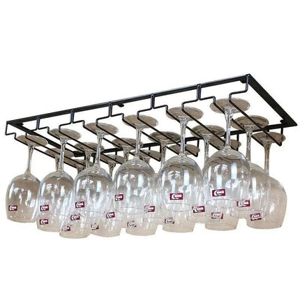 8/7/6/5/4/3 Slots Wine Glass Rack Holder Hanger Hanging Bar Storage Drying Rack - 6 Slots