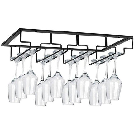 8/7/6/5/4/3 Slots Wine Glass Rack Holder Hanger Hanging Bar Storage Drying Rack - 6 Slots