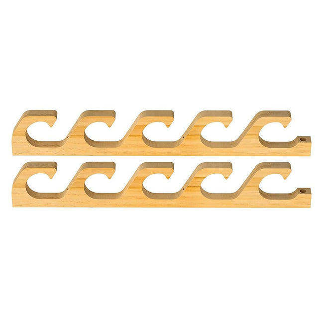 1Pair Bamboo Fishing Rod Holder Wall Mounted Wooden Storage Rack Stand Organizer