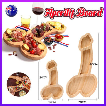 Wooden Cheese Board Serving Aperitif Board Charcuterie Board Meat Cheese Platter - L (40CM)