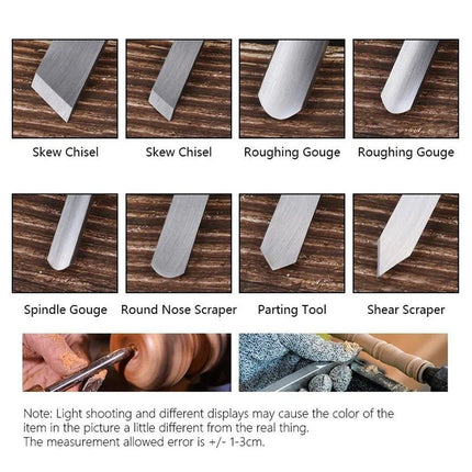 8X Heavy Duty HSS Wood Lathe Chisel Set Turning Wood Tools Carving GougeDurable