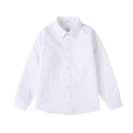 White Girls Peter Pan Collar Long Sleeve School Shirt with two button Adjustable Cuff - S