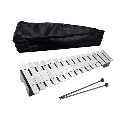 4-Piece 15-Note Glockenspiel Set with Mallets and Carry Bag