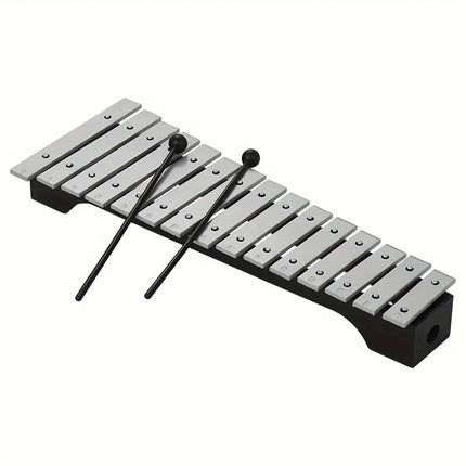 4-Piece 15-Note Glockenspiel Set with Mallets and Carry Bag