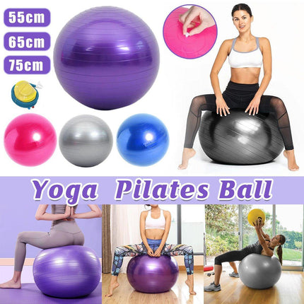 Explosion-Proof Thickened Inflatable Yoga Ball Massage Fitness Stability Ball - Blue - 65cm