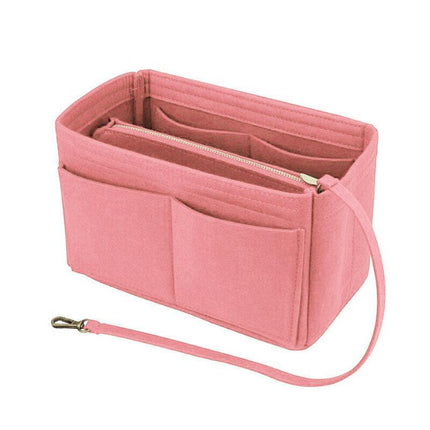 Felt Handbag Organizer Insert with Multiple Pockets for Tote and Purse - Red XL Size
