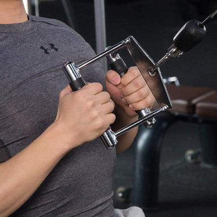 Cable Pulley Attachment Tricep Rope V Grip LAT Pull Down Gym Accessory - Tricep Press-Down Bar
