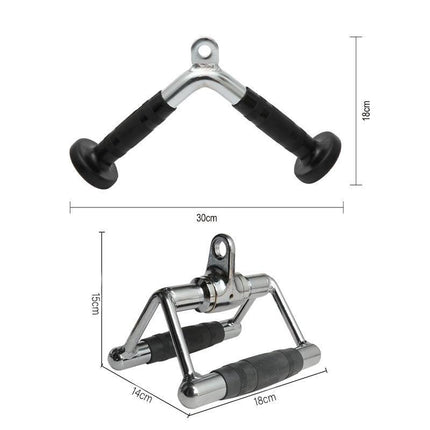 Cable Pulley Attachment Tricep Rope V Grip LAT Pull Down Gym Accessory - Tricep Press-Down Bar
