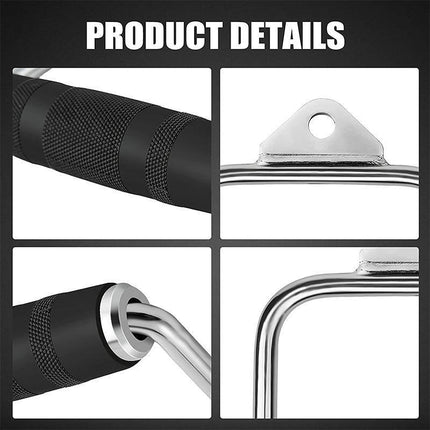Cable Pulley Attachment Tricep Rope V Grip LAT Pull Down Gym Accessory - Tricep Press-Down Bar