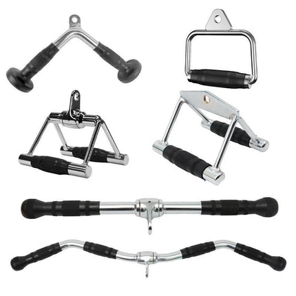Cable Pulley Attachment Tricep Rope V Grip LAT Pull Down Gym Accessory - Revolving Straight Bar