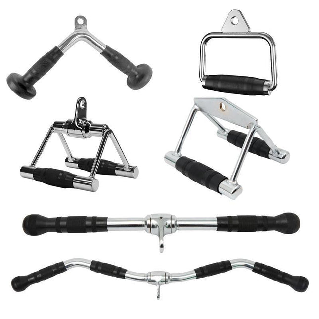 Cable Pulley Attachment Tricep Rope V Grip LAT Pull Down Gym Accessory - Revolving Straight Bar