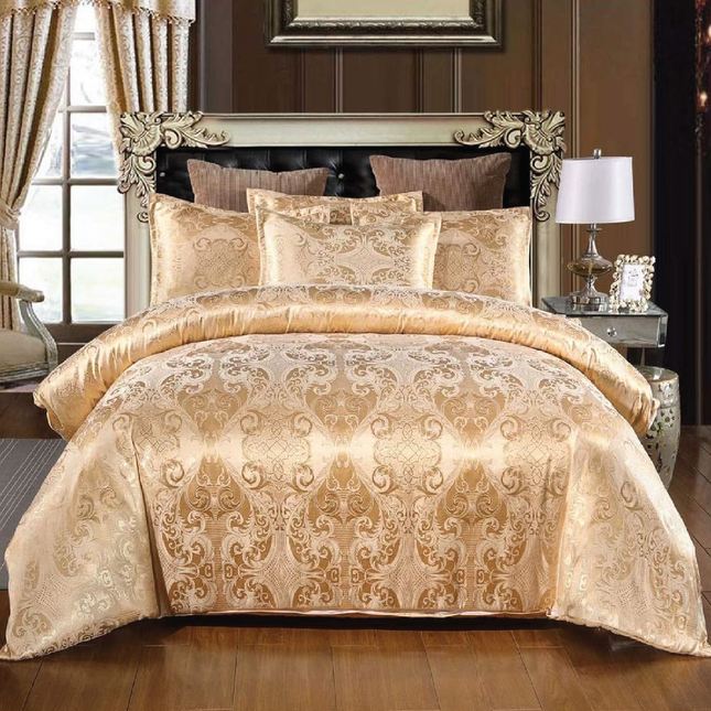 Dreamfields - Golden Royal Quilt Cover Set - (3pcs, Double Size)