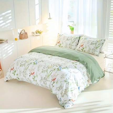 Dreamfields - Green Roost Quilt Cover Set - (3pcs, King Size)