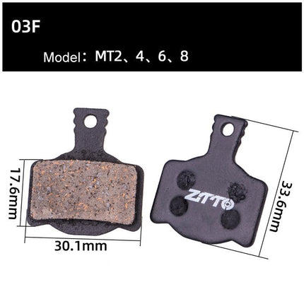 2 Pairs Mtb Disc Brake Pads Semi-Metallic Resin Model Ms-01B - Ms-04B