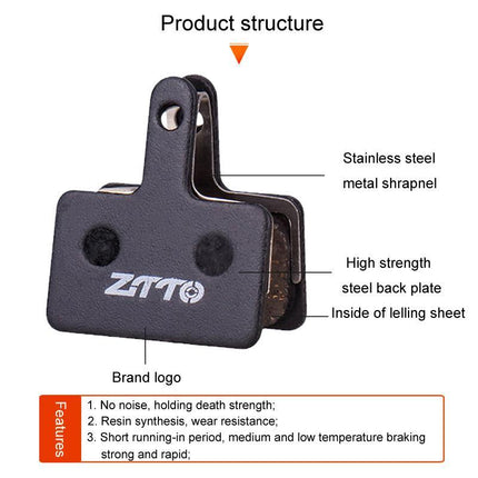 2 Pairs Mtb Disc Brake Pads Semi-Metallic Resin Model Ms-01B - Ms-04B