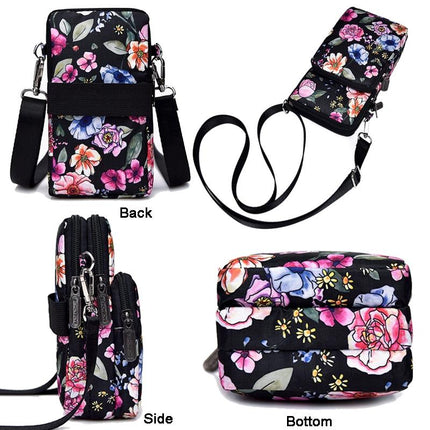 Animal Park Mini Crossbody Phone Wallet With Arm Band - Dark Blue Peony
