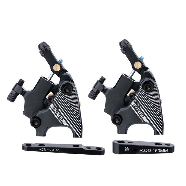 Flat Mount Road Calipers Dual Brakes Pair - Black