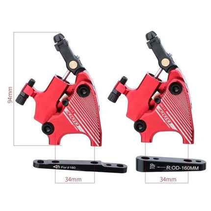 Flat Mount Road Calipers Dual Brakes Pair - Black