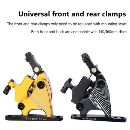 Flat Mount Road Calipers Dual Brakes Pair - Black