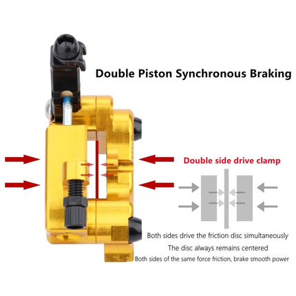 Flat Mount Road Calipers Dual Brakes Pair - Black
