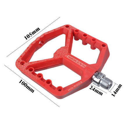 A Pair Of Wide Anti-Slip Nylon Bike Pedals - Black