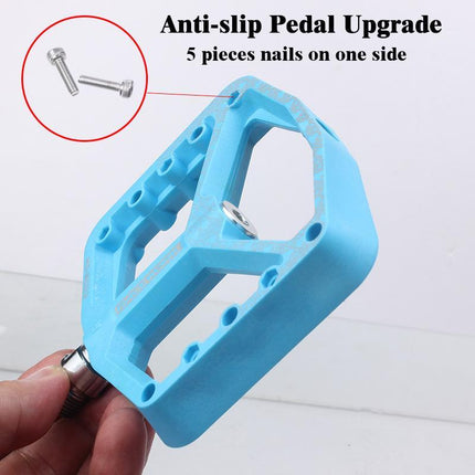 A Pair Of Wide Anti-Slip Nylon Bike Pedals - Black