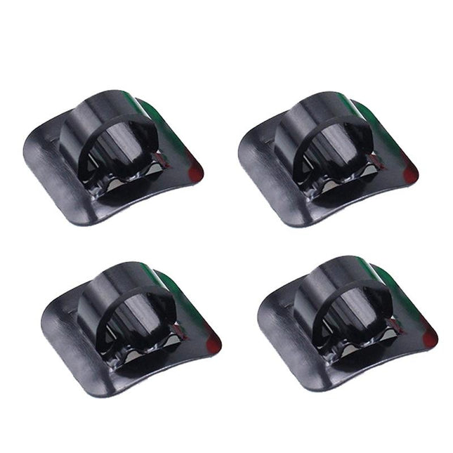 4-Piece Bike Hose Line Guide Adhesive C Buckle Aluminum Alloy Style - Red