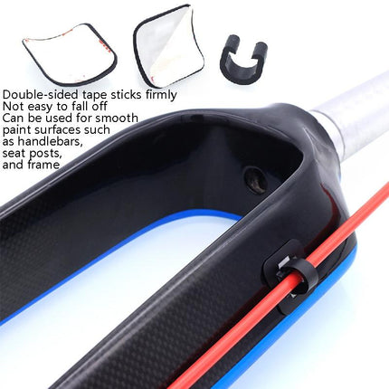 4-Piece Bike Hose Line Guide Adhesive C Buckle Aluminum Alloy Style - Red