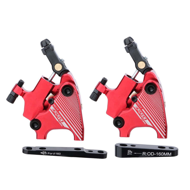 Flat Mount Road Calipers Dual Brakes Pair - Red